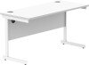 Gala Rectangular Desk with Single Cantilever Legs - 1400mm x 600mm - Arctic White