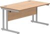 Gala Rectangular Desk with Twin Cantilever Legs - 1400mm x 800mm - Norwegian Beech