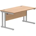 Gala Rectangular Desk with Twin Cantilever Legs - 1400mm x 800mm