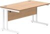 Gala Rectangular Desk with Twin Cantilever Legs - 1400mm x 800mm - Norwegian Beech