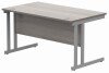 Gala Rectangular Desk with Twin Cantilever Legs - 1400mm x 800mm - Alaskan Grey Oak