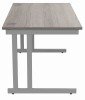 Gala Rectangular Desk with Twin Cantilever Legs - 1400mm x 800mm - Alaskan Grey Oak