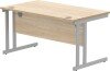 Gala Rectangular Desk with Twin Cantilever Legs - 1400mm x 800mm - Canadian Oak