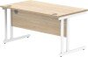 Gala Rectangular Desk with Twin Cantilever Legs - 1400mm x 800mm - Canadian Oak