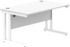 Gala Rectangular Desk with Twin Cantilever Legs - 1400mm x 800mm - Arctic White