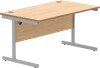 Gala Rectangular Desk with Single Cantilever Legs - 1400mm x 800mm - Norwegian Beech