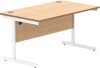 Gala Rectangular Desk with Single Cantilever Legs - 1400mm x 800mm - Norwegian Beech