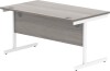 Gala Rectangular Desk with Single Cantilever Legs - 1400mm x 800mm - Alaskan Grey Oak
