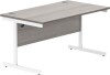 Gala Rectangular Desk with Single Cantilever Legs - 1400mm x 800mm - Alaskan Grey Oak