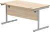 Gala Rectangular Desk with Single Cantilever Legs - 1400mm x 800mm - Canadian Oak