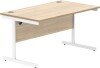 Gala Rectangular Desk with Single Cantilever Legs - 1400mm x 800mm - Canadian Oak