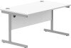 Gala Rectangular Desk with Single Cantilever Legs - 1400mm x 800mm - Arctic White