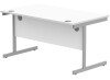 Gala Rectangular Desk with Single Cantilever Legs - 1400mm x 800mm - Arctic White