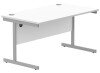 Gala Rectangular Desk with Single Cantilever Legs - 1400mm x 800mm - Arctic White