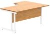 Gala Corner Desk with Double Upright Cantilever Frame - 1600mm x 1200mm - Norwegian Beech