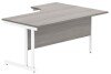 Gala Corner Desk with Double Upright Cantilever Frame - 1600mm x 1200mm - Alaskan Grey Oak