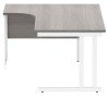 Gala Corner Desk with Double Upright Cantilever Frame - 1600mm x 1200mm - Alaskan Grey Oak