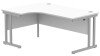 Gala Corner Desk with Double Upright Cantilever Frame - 1600mm x 1200mm - Arctic White