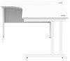 Gala Corner Desk with Double Upright Cantilever Frame - 1600mm x 1200mm - Arctic White