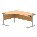 Gala Corner Desk With Single Upright Cantilever Frame - 1600mm x 1200mm
