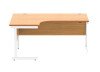 Gala Corner Desk With Single Upright Cantilever Frame - 1600mm x 1200mm - Norwegian Beech