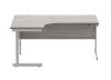 Gala Corner Desk With Single Upright Cantilever Frame - 1600mm x 1200mm - Alaskan Grey Oak