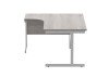 Gala Corner Desk With Single Upright Cantilever Frame - 1600mm x 1200mm - Alaskan Grey Oak