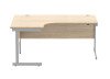 Gala Corner Desk With Single Upright Cantilever Frame - 1600mm x 1200mm - Canadian Oak