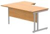 Gala Corner Desk with Double Upright Cantilever Frame - 1600mm x 1200mm - Norwegian Beech