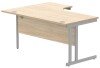 Gala Corner Desk with Double Upright Cantilever Frame - 1600mm x 1200mm - Canadian Oak