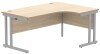 Gala Corner Desk with Double Upright Cantilever Frame - 1600mm x 1200mm - Canadian Oak