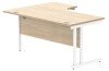 Gala Corner Desk with Double Upright Cantilever Frame - 1600mm x 1200mm - Canadian Oak