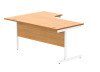 Gala Corner Desk With Single Upright Cantilever Frame - 1600mm x 1200mm - Norwegian Beech