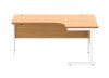 Gala Corner Desk With Single Upright Cantilever Frame - 1600mm x 1200mm - Norwegian Beech