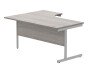 Gala Corner Desk With Single Upright Cantilever Frame - 1600mm x 1200mm - Alaskan Grey Oak