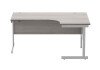 Gala Corner Desk With Single Upright Cantilever Frame - 1600mm x 1200mm - Alaskan Grey Oak