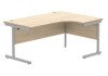 Gala Corner Desk With Single Upright Cantilever Frame - 1600mm x 1200mm - Canadian Oak