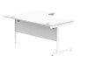 Gala Corner Desk With Single Upright Cantilever Frame - 1600mm x 1200mm - Arctic White
