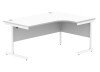 Gala Corner Desk With Single Upright Cantilever Frame - 1600mm x 1200mm - Arctic White