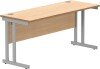 Gala Rectangular Desk with Twin Cantilever Legs - 1600mm x 600mm - Norwegian Beech