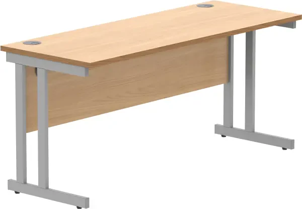 Gala Rectangular Desk with Twin Cantilever Legs - 1600mm x 600mm - Norwegian Beech