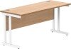 Gala Rectangular Desk with Twin Cantilever Legs - 1600mm x 600mm - Norwegian Beech