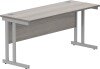 Gala Rectangular Desk with Twin Cantilever Legs - 1600mm x 600mm - Alaskan Grey Oak