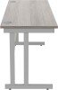 Gala Rectangular Desk with Twin Cantilever Legs - 1600mm x 600mm - Alaskan Grey Oak