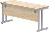 Gala Rectangular Desk with Twin Cantilever Legs - 1600mm x 600mm - Canadian Oak