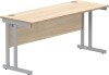 Gala Rectangular Desk with Twin Cantilever Legs - 1600mm x 600mm - Canadian Oak