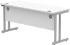 Gala Rectangular Desk with Twin Cantilever Legs - 1600mm x 600mm - Arctic White