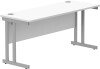 Gala Rectangular Desk with Twin Cantilever Legs - 1600mm x 600mm - Arctic White