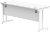 Gala Rectangular Desk with Single Cantilever Legs - 1600mm x 600mm - Arctic White