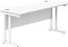 Gala Rectangular Desk with Single Cantilever Legs - 1600mm x 600mm - Arctic White